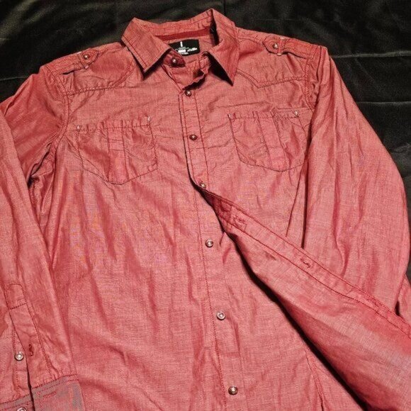 i jeans by Buffalo Other - I JEANS By BUFFALO Long Sleeve Dress Shirt - Shimmering Red - Size L